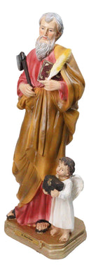 Christian Apostle Of Jesus Saint Matthew The Evangelist with Angel Figurine 8"H