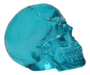 Set Of 12 Blue Translucent Witching Hour Gazing Skull Miniature Figurines 2.5"L