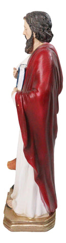 Christian Apostle Of Jesus Saint Luke The Evangelist With Ox Figurine 8"H