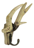 Deer Stag Antler Wall Hook Rustic Western Faux Bone Antler Single Peg Hanger