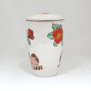 Twin Sparrows Florals 15oz Porcelain Tea Mug With Lid & Stainless Steel Infuser