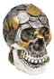 Metallurgy Currency Silver and Gold Coins Skull Face Money Coin Bank Figurine