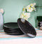 Pack Of 5 Ceramic Charcoal Grey Tone Hakumu Porcelain Round Dinner Plates 8.75"D
