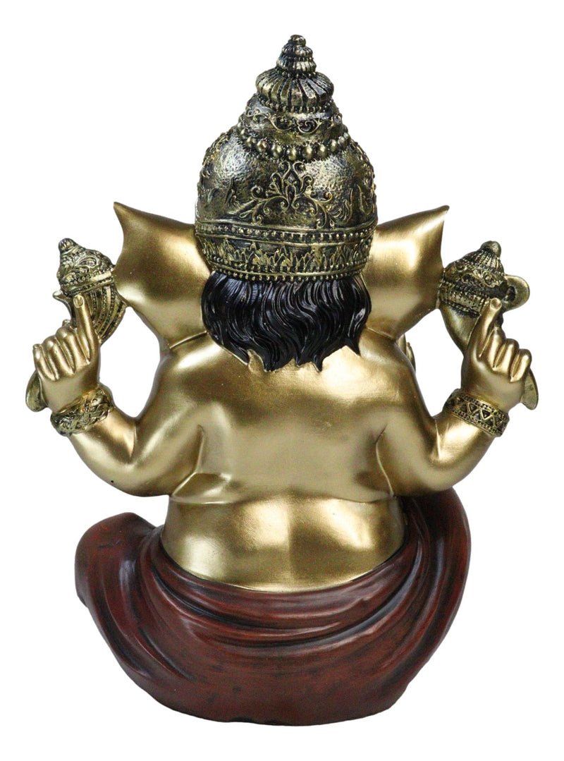 Vastu Hindu Elephant God Ganesha Ceremonial Ganapati Seated Figurine 10"H