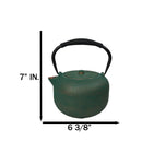 Green Gold Tokusa Vertical Lines Design Tetsubin Larger Cast Iron Teapot 33oz