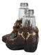 Rustic Cowgirl Turquoise Flowers Stars Double Boots Salt Pepper Shakers Holder