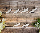 Set Of 6 Antique White Sharks Ocean Marine Wall Hanging Decor Tree Ornaments