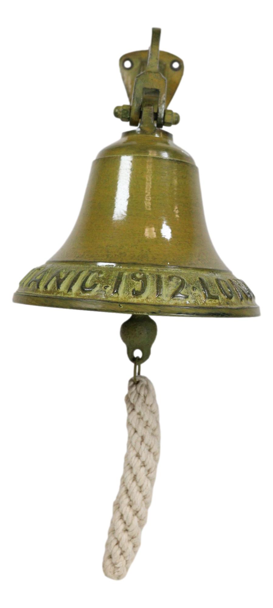 Antiqued Brass Finish Over Aluminum Verdigris Patina Titanic Wall Dinner Bell
