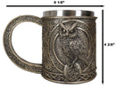 Celtic Knot Wicca Wise Great Horned Owl Perching On Pentagram Star Coffee Mug