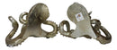 Nautical Sea Marine Octopus Bookends Pair Set Statue Antique Gold Finish