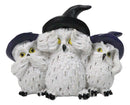 See Hear Speak No Evil Wise Mother Owl and Chicks With Witch Hats Figurine