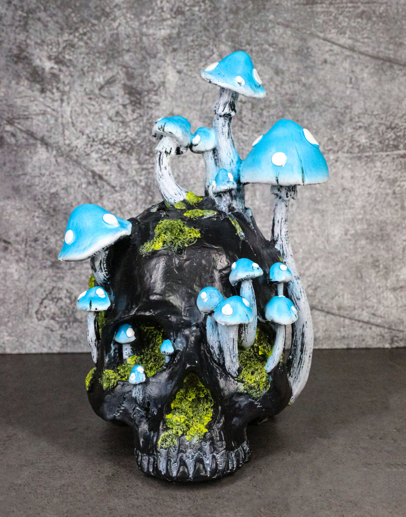 Wicca Stacking Toadstool Mushrooms and Moss Fungi Forest Black Skull Figurine