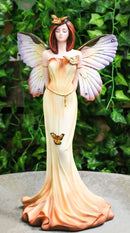 Whimsical Garden Spring Monarch Butterfly Fairy Standing Eyes Closed Figurine