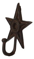 Pack Of 2 Rustic Western Lone Star Cast Iron Metal Wall Hooks Organizer Decor
