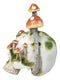 Large Day Of The Dead Toadstool Mushrooms And Moss Fungi Skull Figurine 11.5"H
