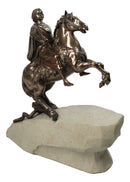 Bronze Horseman Tsar King Peter The Great On Equestrian Horseback Figurine 10"H