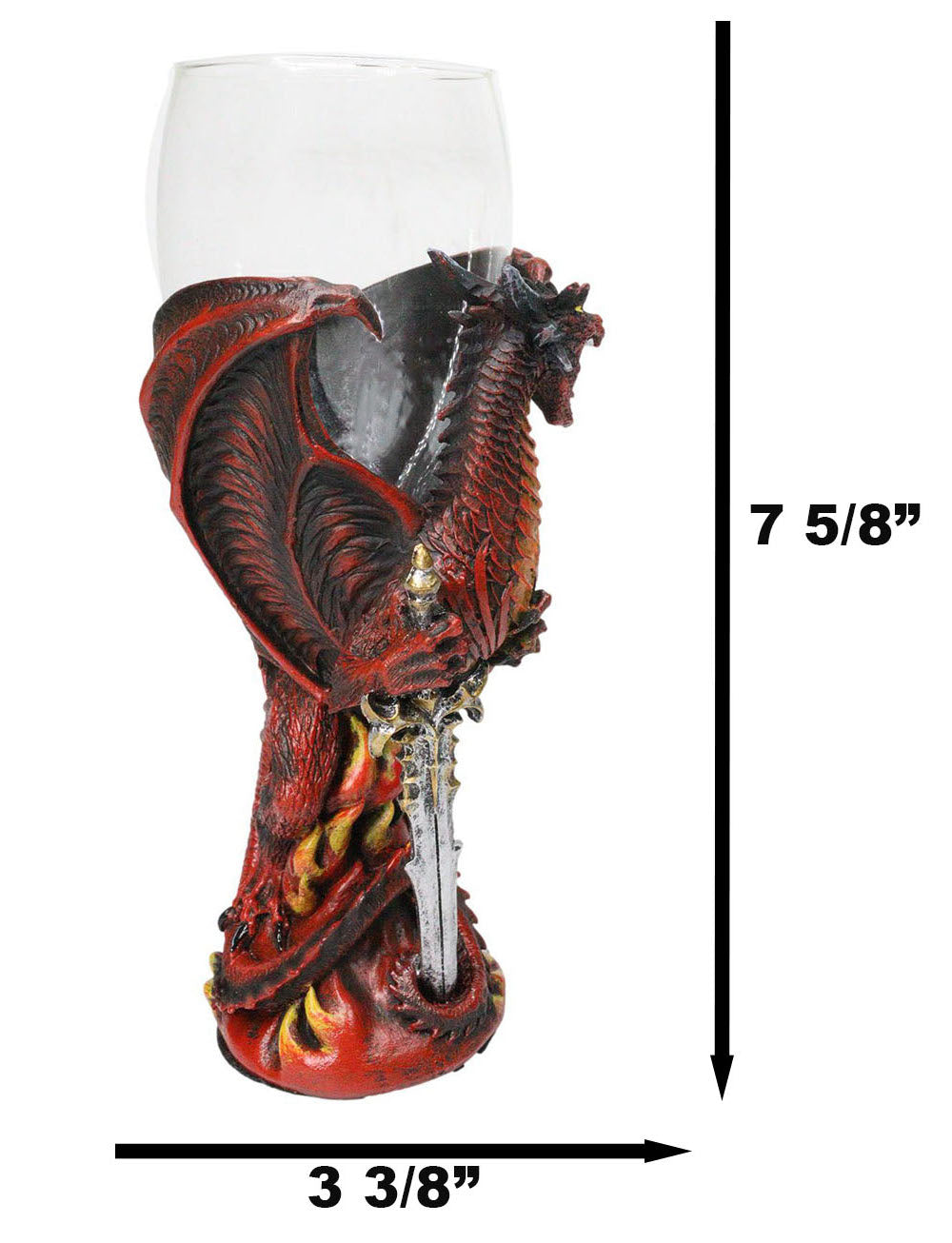 Ruth Thompson Elemental Dragon Wrath Blade Sword Glass Wine Goblet Chalice Cup