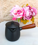Kyusu Style Side Handle Spirals Cast Iron Teapot 18oz With Enameled Interior