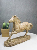 Western Wild And Free Open Grasslands Galloping Horse Faux Wood Figurine 9"L