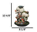 Macabre Death Moths Toadstool Mushrooms and Moss Fungi Trio Skulls Figurine