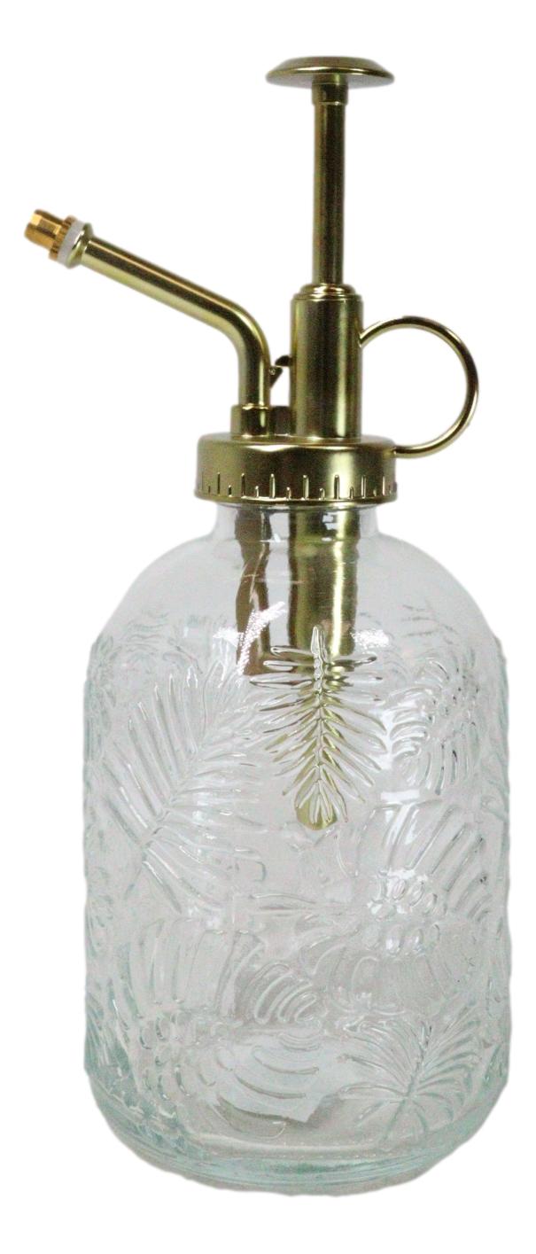 Ribbed Glass Floral Vintage Home Botanical Flowers Plant Mister Spray Ornament