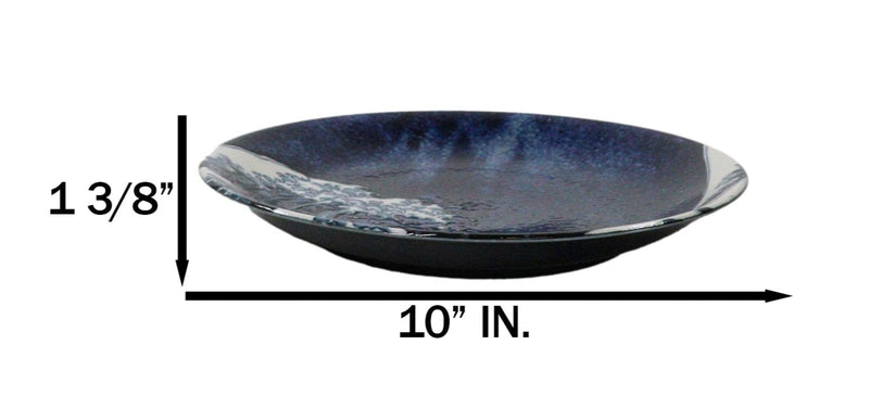 Set Of 5 Hokusai The Great Wave Of Kanagawa Mount Fuji 10"D Round Dinner Plates