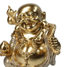 Golden Maitreya Laughing Buddha Bodhisattva Figurine Prosperity Wealth Happiness