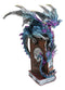 Spell Caster Metallic Ocean Dragon Perching On Necromancy Skull Books Figurine