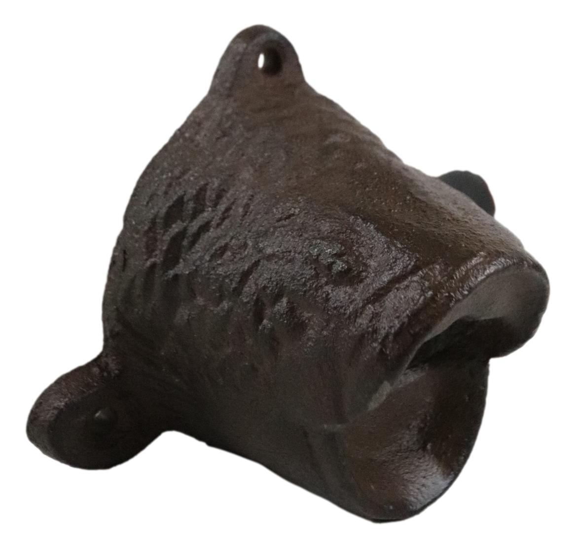 Cast Iron Rustic Bronze Nautical Marine Angler Fish Wall Beer Bottle Cap Opener - Ebros Gift