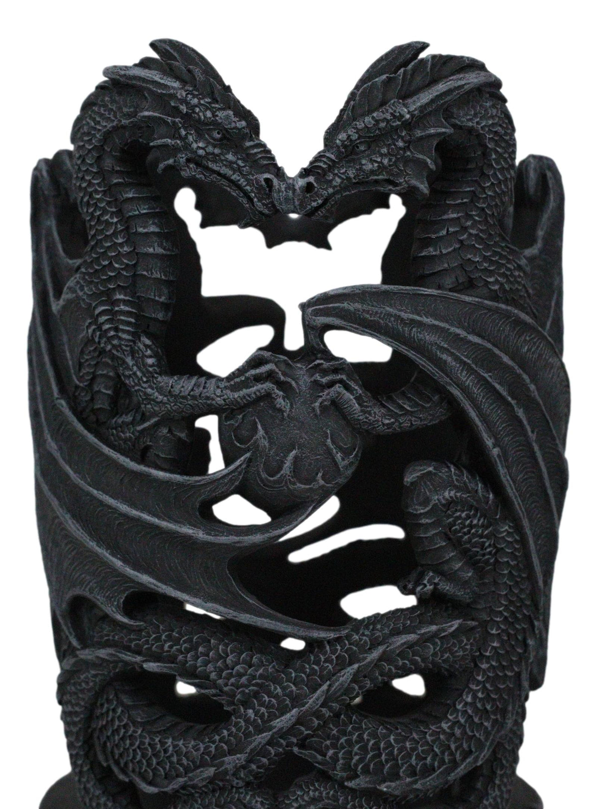 Celtic Dual Dragons Earth Guardians Candleholder Pen Bottle Holder Figurine