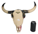 Southwest Longhorn Cow Steer Skull With Texas Lone Star State Flag Plaque