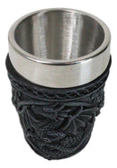 Set Of 2 Gothic Fantasy Moon Voyage Of The Dragon Celtic Knotwork Shot Glasses