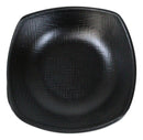 Pack Of 6 Black Silk Melamine Curved Square Appetizer Sides Banchan Plates 4.5"D