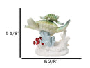 Green Sea Turtles Family Swimming By Coral Reef Sea Anemone Clownfish Figurine