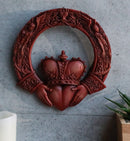 Ebros Royal Celtic Claddagh Ring Wall Plaque Figurine As Symbol of Love Friendship Loyalty Home Hanging Art Decor Sculpture (Rustic Clay)