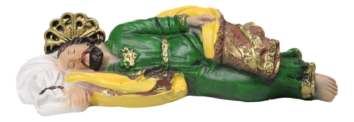 God's Revelations Sleeping Saint Joseph Catholic Devotion Decor Figurine 8"L - Ebros Gift