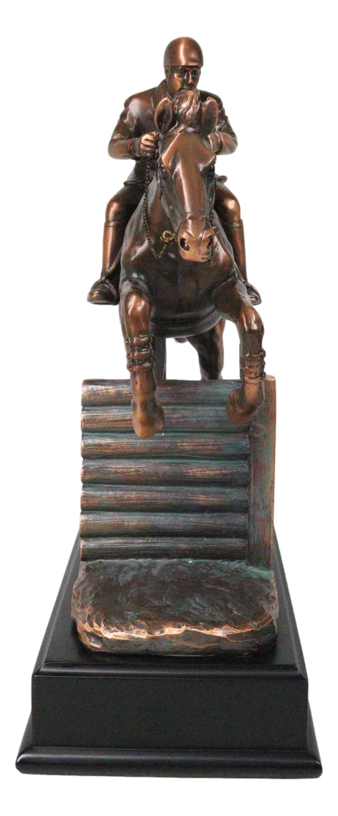 Equestrian Racing Galloping Horse with Jockey Bronze Electroplated Figurine