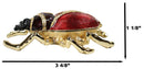 Red Scarab Beetle Bug Enameled Pewter Austrian Crystals Trinket Jewelry Box