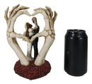 Love Never Dies Skeleton Bride & Groom With Skeletal Hands Wedding Arch Figurine