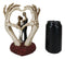 Love Never Dies Skeleton Bride & Groom With Skeletal Hands Wedding Arch Figurine