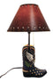 American Hero Fire Fighters Fireman Boots Desktop Table Lamp With Laced Shade