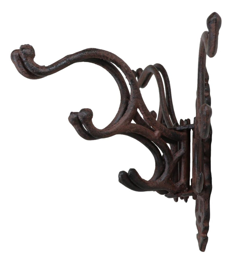 Cast Iron Rustic Victorian Scrollwork Spinning Swivel Multi Points Wall Hook