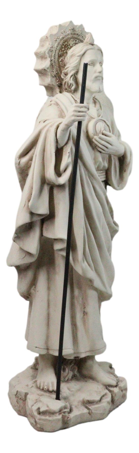 Catholic Church Saint Jude with Staff and Medal Large Outdoor Statue 24" Tall - Ebros Gift