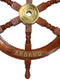 Nautical Marine Vintage Wood Brass Ship Steering Helm Boat Wheel Wall Decor 23"D