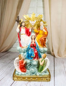 Catholic Holy Trinity Father Son and Holy Spirit with Mary and Angels Figurine