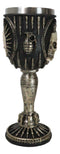 War Dog Steampunk Skeleton Bullet Spiked Mohawk Skull Wine Goblet Chalice Cup