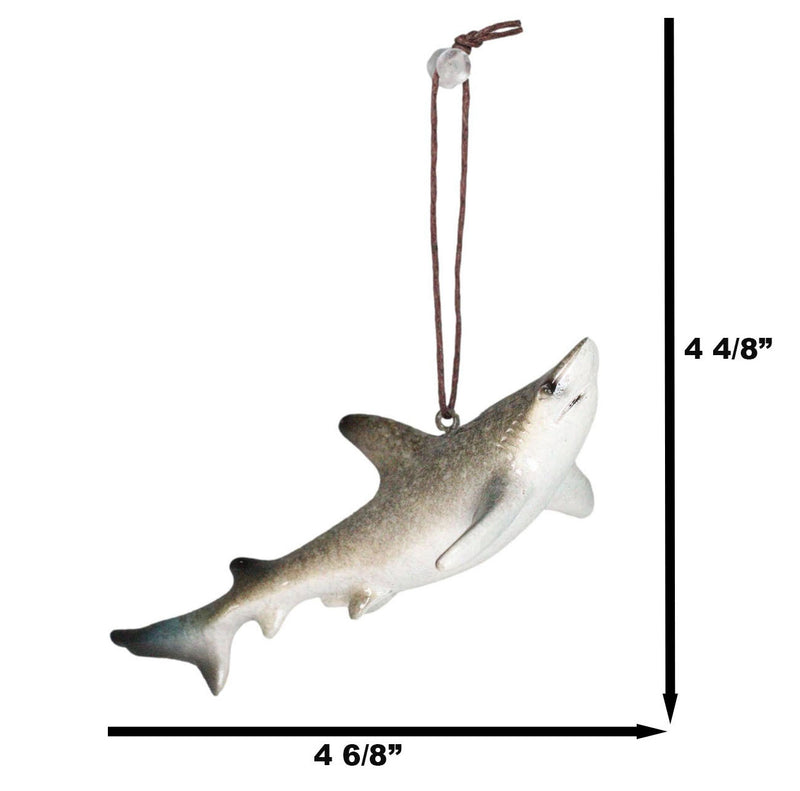 Set Of 6 Great White Sharks Ocean Marine Wall Hanging Decor Tree Ornaments