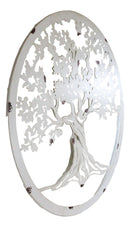 White 24"D Oversized Celtic Tree of Life Medallion Metal Wall Circle Plaque