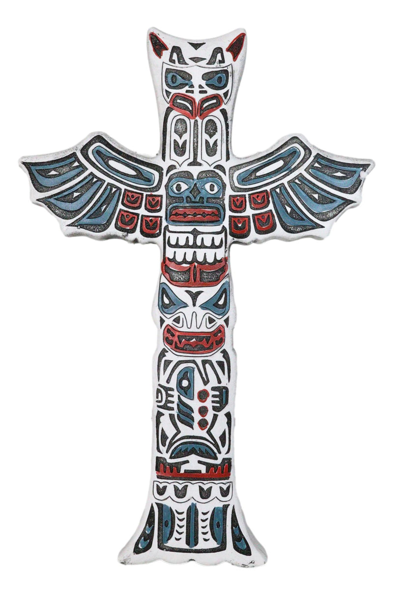 Tribal Native Indigenous Tiki Animal Totem Pole Wall Cross Decor Plaque