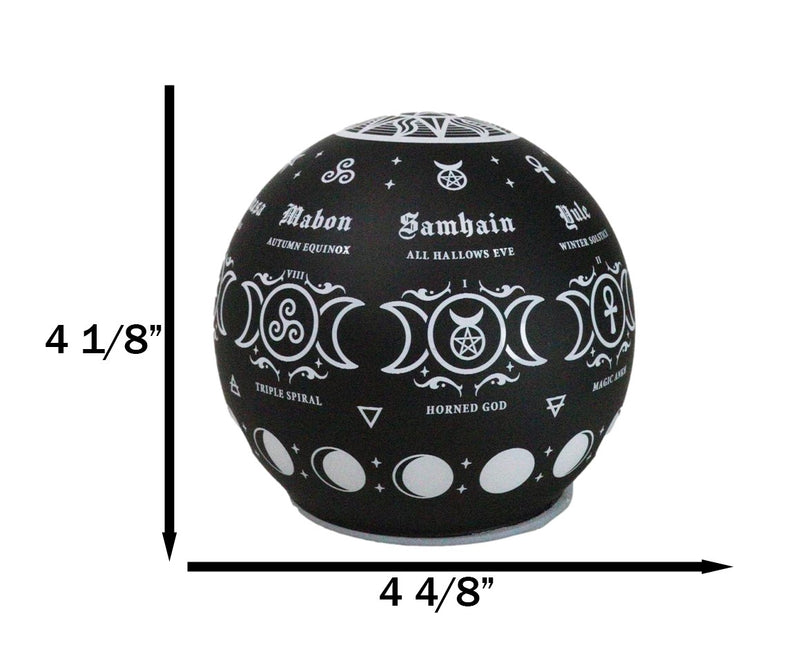 Pagan Calendar Wheel Of The Year Triple Moon Sacred Symbols LED Globe Light